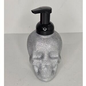 Silver Glitter Skull Halloween Soap Pump Dispenser